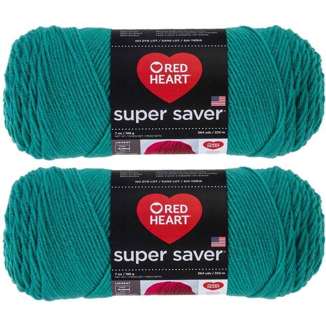 Bulk Buy: Red Heart Super Saver (2-Pack) (Jade  7 oz Each Skein)