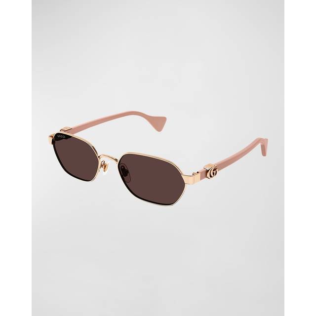 Gucci Woman GG1593S 003 Sunglasses Metal Gold Violet Round