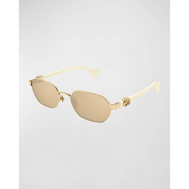 Gucci Woman GG1593S 002 Sunglasses Metal Gold Pink Round