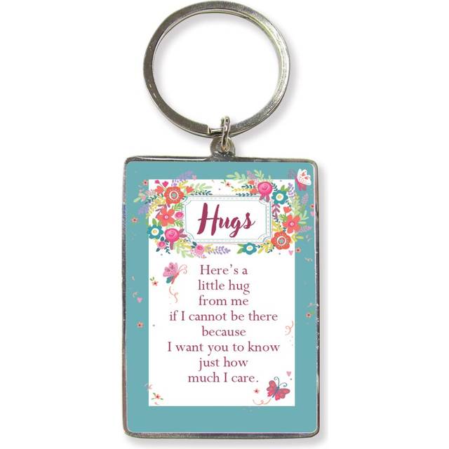 Here's A Little Hug From Me Metallic Keyring Lovely Birthday Christmas Gift Idea
