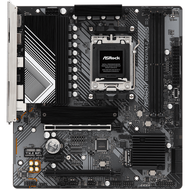 ASRock B650M-HDV/M.2, AMD B650, AM5, Micro ATX, 2 DDR5, HDMI, DP, 2.5G LAN, PCIe4, 2x M.2