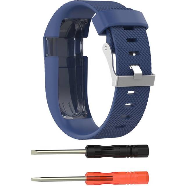 Fitbit Charge HR Stilrent silikon klockband - Storlek L Mörk blå
