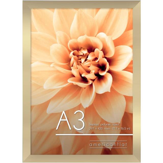 Americanflat A3 Picture Frame in Gold - Engineered Wood with Shatter-R