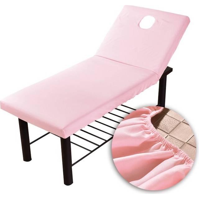 Pure Color Massage Table Bed Fitted Sheet Elastic Full Cover Rubber Band Massage SPA Treatment Bed Cover with Face Breath Hole