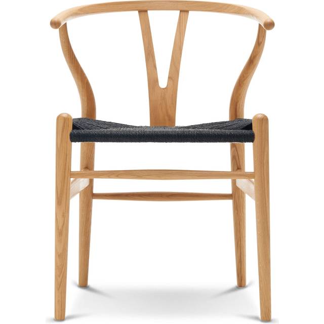 Carl Hansen - CH24 Y-Stolen Ek/ Snöre Svart Vitolja - Matstolar - Hans J. Wegner - Träfärgad - Papper/Trä