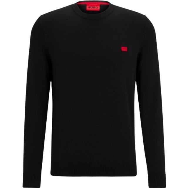 Men's HUGO San Cassius Mens Crew Neck Sweater NOS - Black 001 - Size: 42