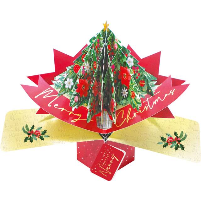 Nanny Christmas Card 3D Xmas Tree Pop Up Christmas Card Xmas Greeting Cards