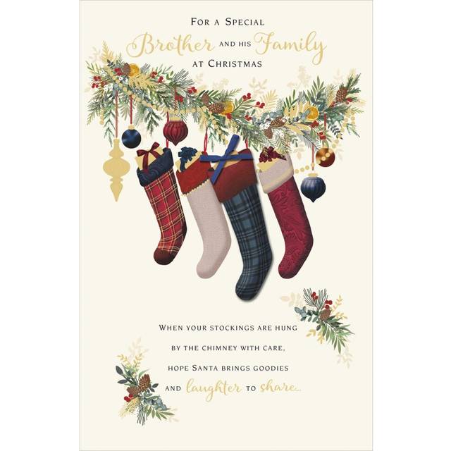 Special brother & family traditional christmas greeting card special xmas cards