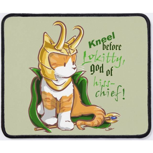 Mouse Pad Kneel Before Lokitty! (chibi version) 11.8 x 9.8 inch Computer Mat Gaming Office Mousepad