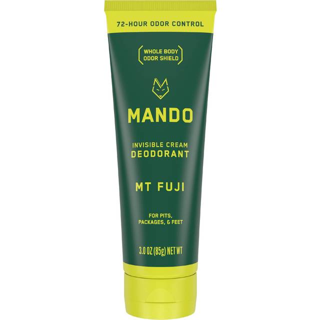 Mando Whole Body Deodorant For Men - Invisible Cream - 72 Hour Odor Control - Aluminum Free  Baking Soda Free  Skin Safe - 3 Ounce Tube (Mt Fuji)