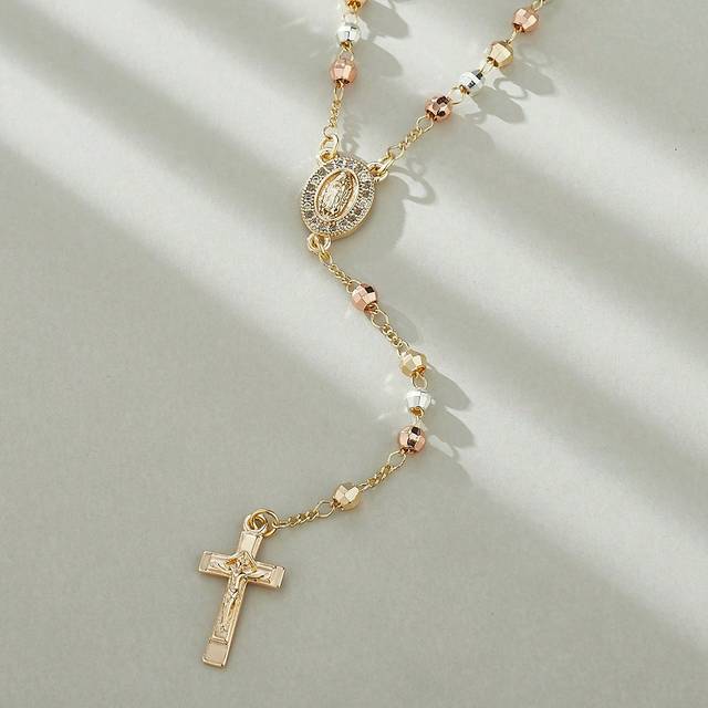 SHEIN Rosario De Plata Esterlina Para  Necklace Protection And Good Luck 24&#34; Long For Men Women