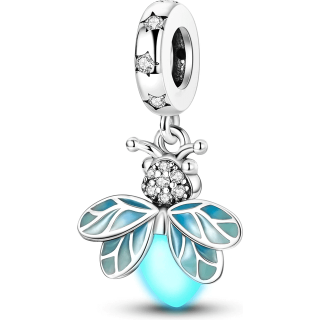 SHEIN Silver Plated Charm Firefly Glowing Star Diamond Pendant Charm Pendant Ball Suitable For Bracelets DIY Women&#39;s Jewelry