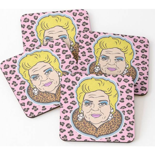 Leather Coasters Pat Butcher Set of 4 / 4 x 4 inch