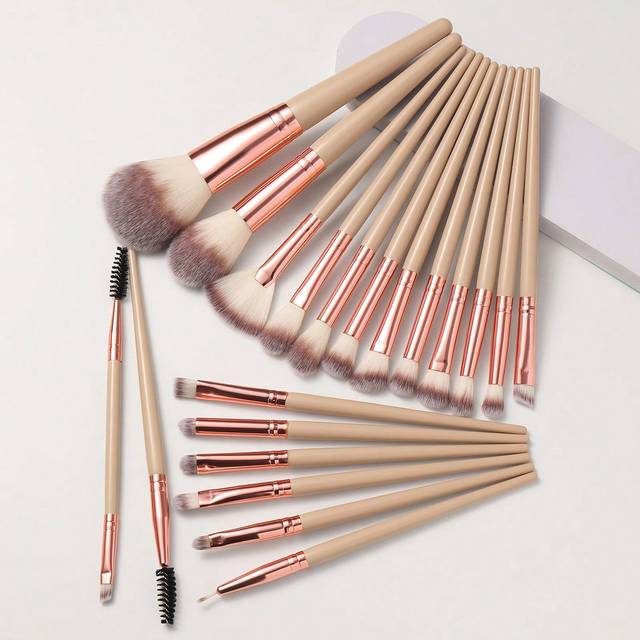 SHEIN 20pcs Makeup Brush Set,Powder Brush Contour Brush Blush Brush Highlight Brush Eyeshadow Brush Eyebrow Brush Eyelash Brush Shadow Brush Blending Brush