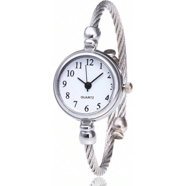 SHEIN 1pc Bracelet & Retro Watch Design Women&#39;s Quartz Wristwatch, Fashionable Gift For Festivals
