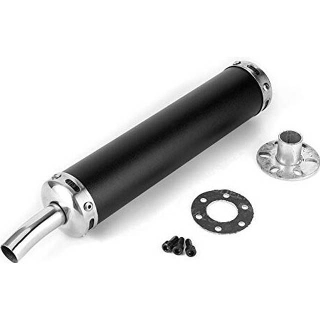 Motorcycle Exhaust Silencer Muffler Pipe Stainless Steel Exhaust Muffler Silencer 20mm08in Modified Parts for 2 Stroke Motorcycle Black