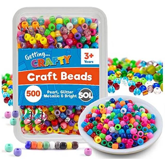 500Pcs Pony Beads | Beads for Jewellery Making | Kandi Beads | Hair Beads for Braids | Small Plastic Beads | Beads for crafting | Colourful Beads |