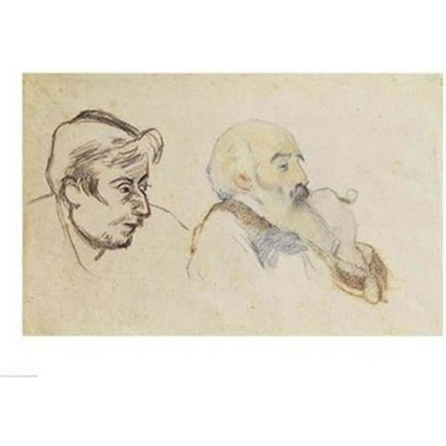 Portrait of Pissarro by Gauguin & Portrait of Gauguin by Pissarro Poster Print by Paul Gauguin - 24 x 18 in.