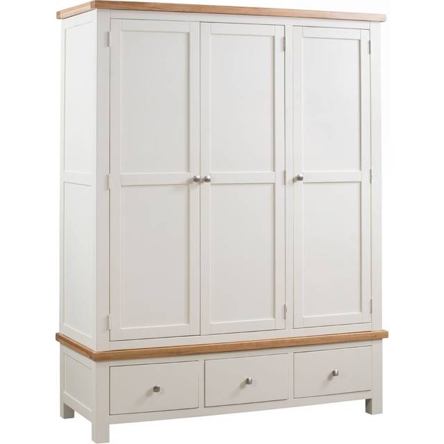 Oxford 3 Door Wardrobe - Brown (191cm H X 146cm W X 57cm D)