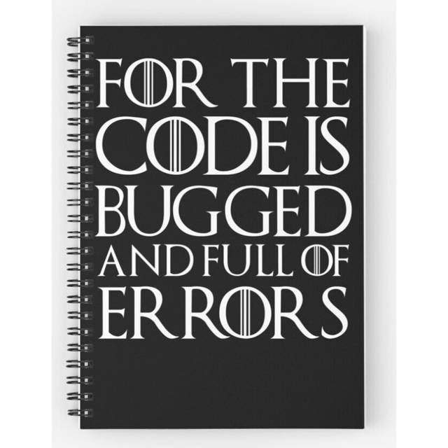 Spiral Notebook For the code is bugged and full of errors... A5 120 Pages