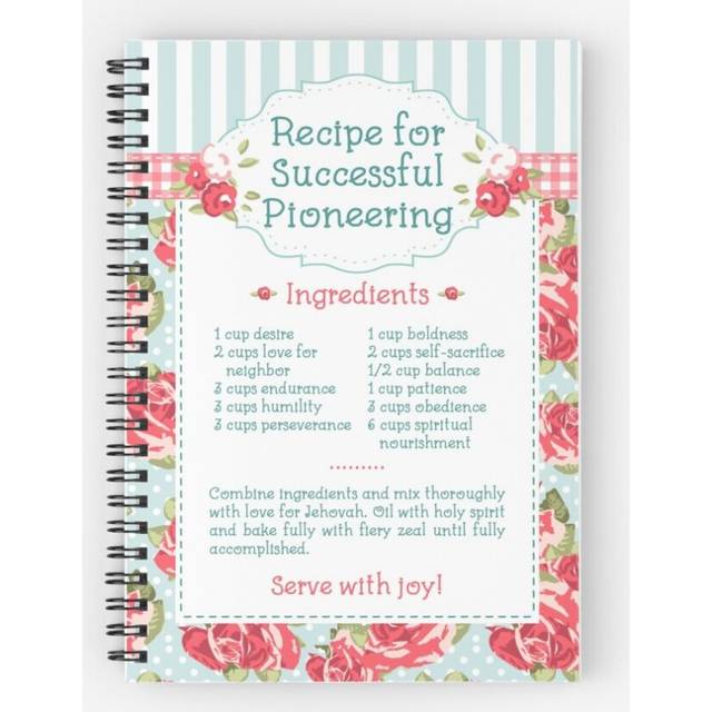 Spiral Notebook Recipe for Successful Pioneering A5 120 Pages