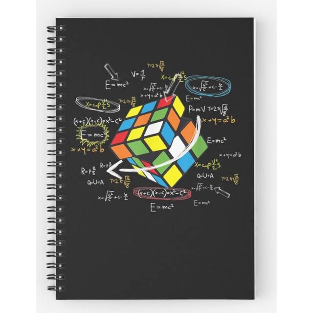Spiral Notebook Cool Math Rubik Rubix Rubics Player Cube Math Lovers A5 120 Pages