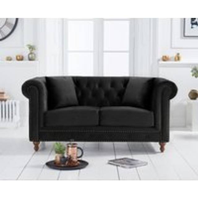 Westminster Chesterfield Black Velvet 2 Seater Sofa