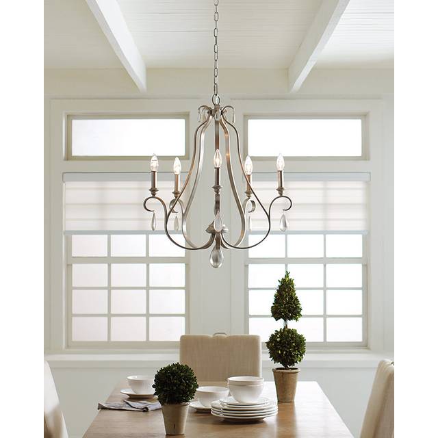 Clearfield 5-Light Candle-Style Chandelier - Sunrise Silver (73.7cm H X 63.5cm W X 63.5cm D)