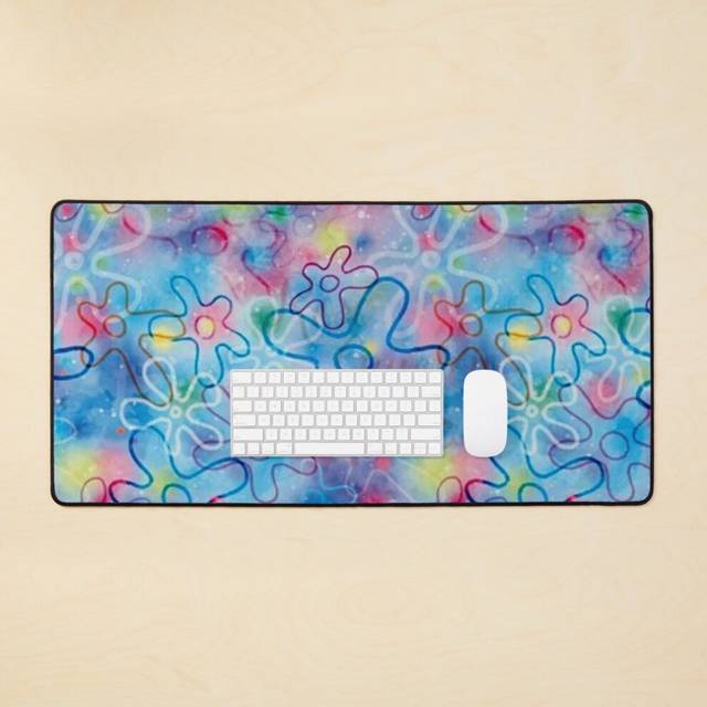Desk Mat pattern uder sea floral Large Gaming Mouse Pad 35x16 inch