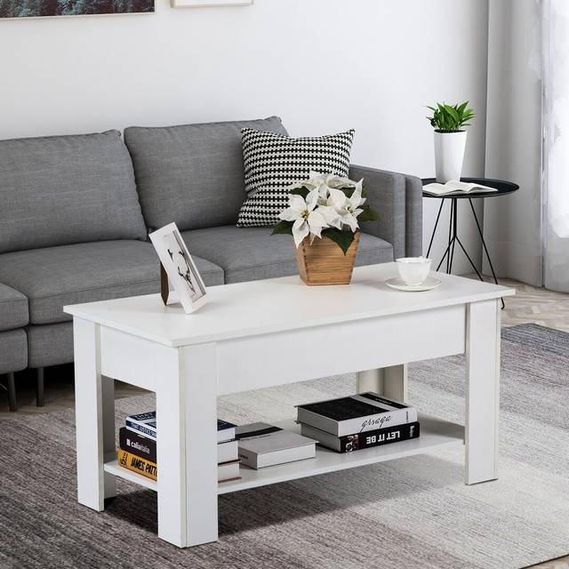 Marshallville Lift Top Coffee Table - White (49&#34;Hx45&#34;Wx100&#34;L)
