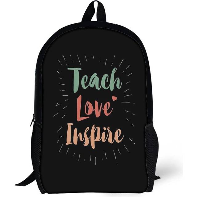 Backpacks Teach Love Inspire Teacher Teaching 17inch School Bag
