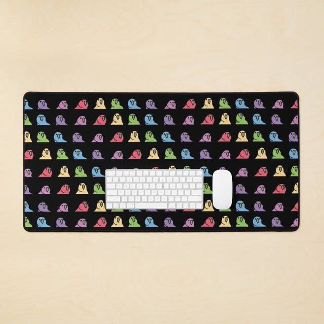 Desk Mat PartyParrot Tile (black) Large Gaming Mouse Pad 35x16 inch