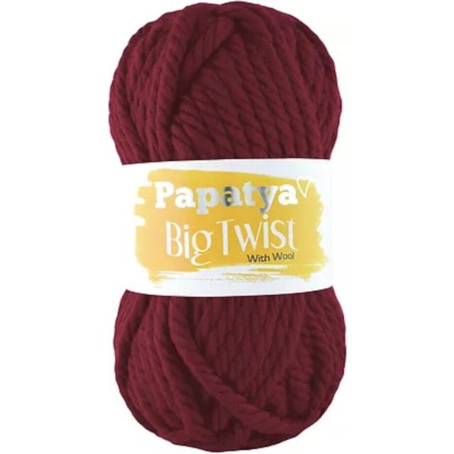 (Wine (3230)) Papatya Big Twist Mega Chunky Yarn Acrylic & Wool 200g