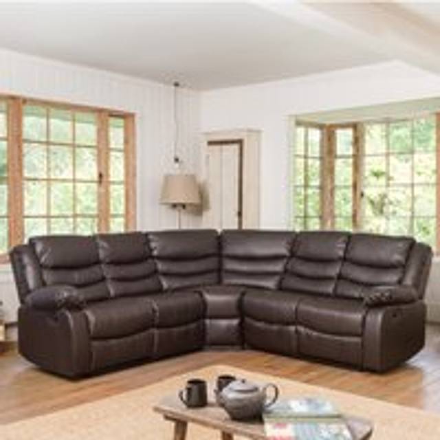 Brooklyn 5 Seater Brown Corner Manual Recliner Sofa - Artemis Home