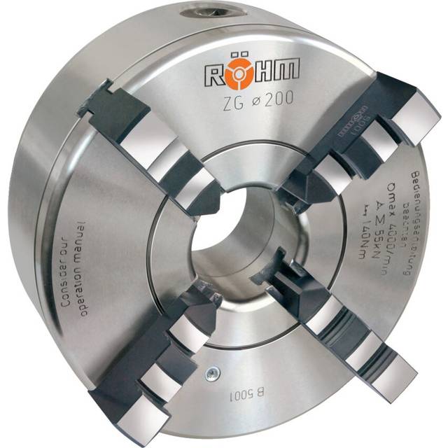 Rohm 102129 100mm 4-Jaw Cast Iron ZG Chuck Rear Mount