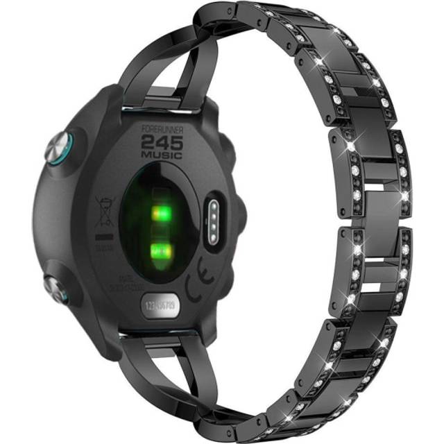 20 mm Garmin Forerunner 245 X-shape strassarmband - Svart