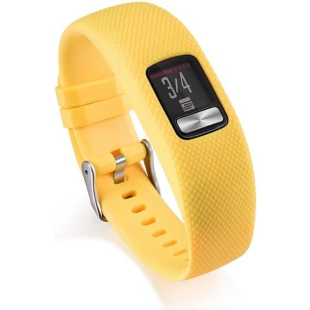 Garmin Vivofit 4 klockarmband träningsklocka i TPE och TPU material halkfri textur - Gul och storlek S