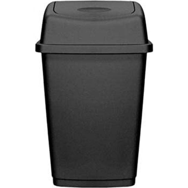 VTL 50 LITRE PLASTIC WASTE SWING BIN KITCHEN HOME RUBBISH DUSTBINS BLACK