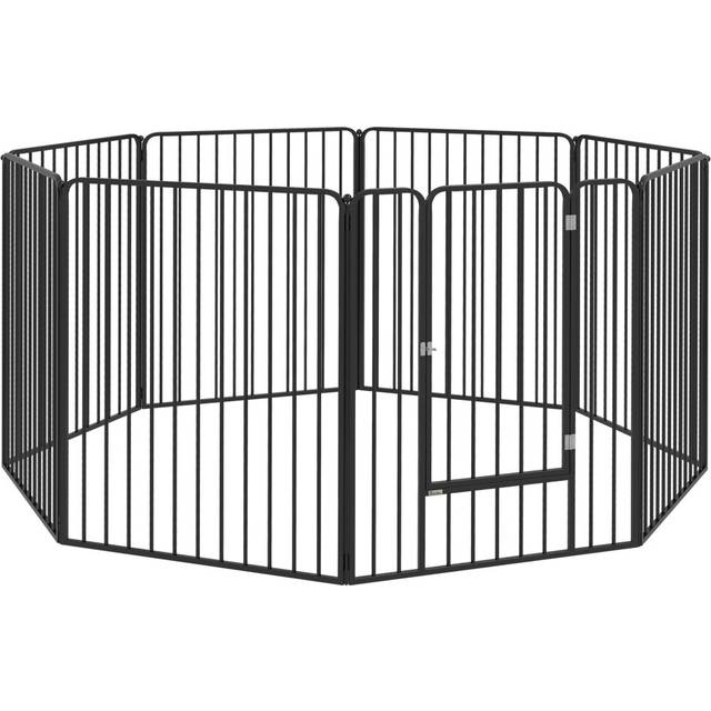 PawHut 100cm 8 Panels Heavy-Duty Dog Playpen for Small, Medium Dogs