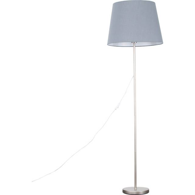 Charlie Modern Stem Brushed Chrome Floor Lamp - Metallic Silver - One Size