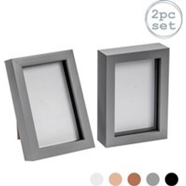 2x 3d Box Photo Frames Standing Hanging Craft Shadow Picture Frame 4 X 6 Grey