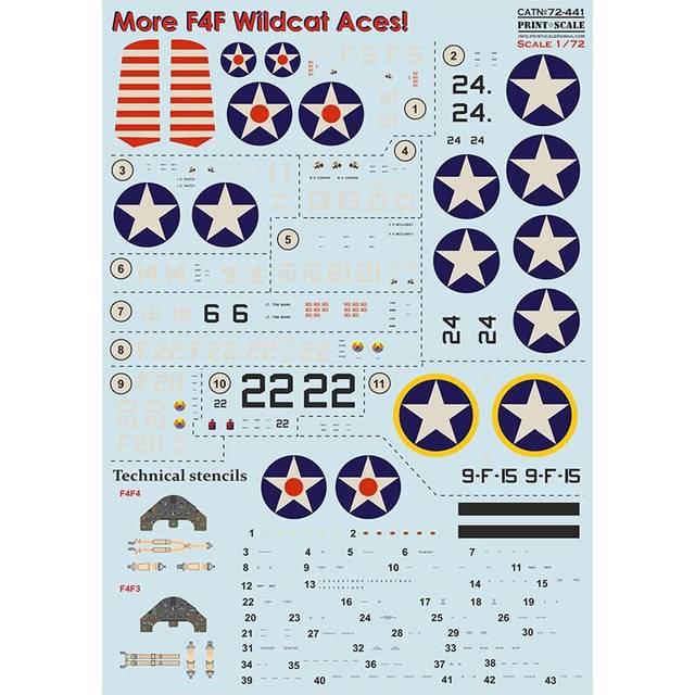 Print Scale 72-441 F4F Wildcat Aces (with 3D instrumental panel)