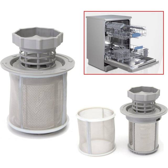 2 Part Dish Washer Mesh Filter Set Grey PP Dishwasher Replacemet Replacement For BOSCH 427903 170740 Series