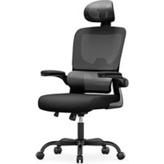 Rattantree - Ergonomic Office Chair Executive Swivel Computer Chair with Headrest Lumbar Support Max Load 150kg Black