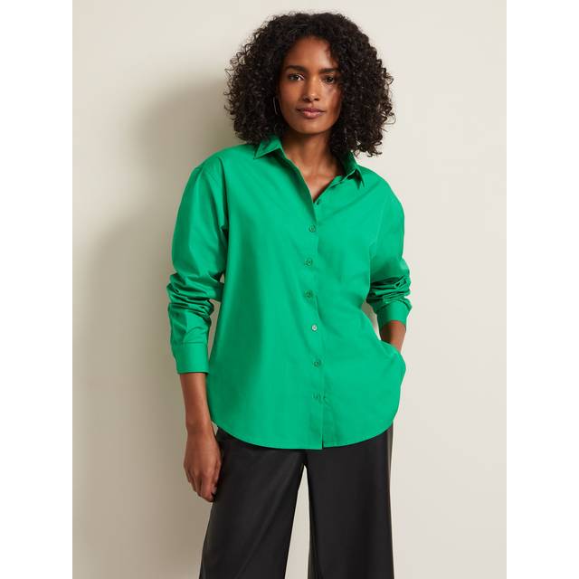 Phase Eight Oversized Cotton Shirt, Green