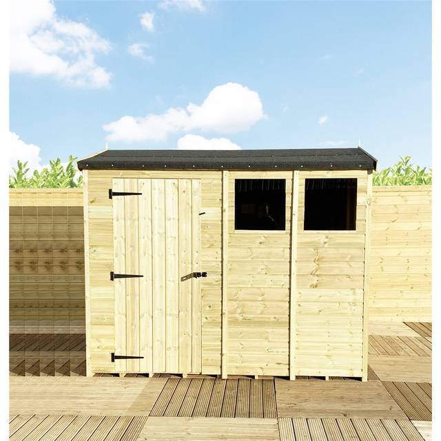 Marlborough 8 ft. W x 10 ft. D Solid Wood Storage Shed - Yellow (243.84cm W X 304.8cm D)