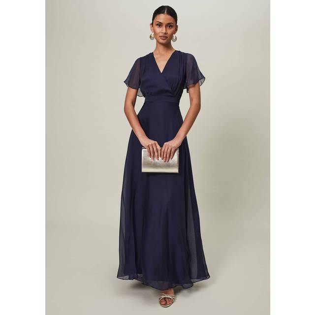 Phase Eight Arwen Silk Maxi Dress, Navy