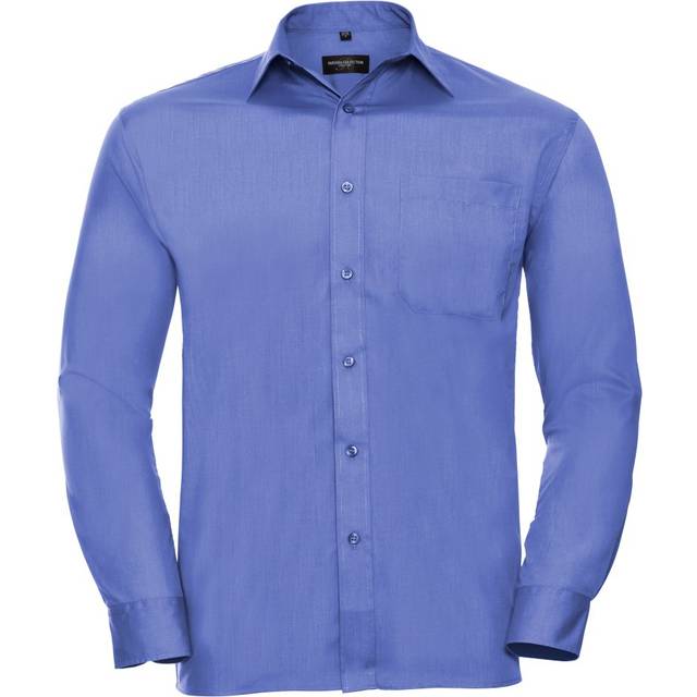 (15.5, Corporate Blue) Russell Collection Mens Long Sleeve Shirt