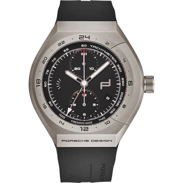 Monobloc Actuator GMT Chronograph Black Dial Black Rubber Strap Automatic Watch - One Size