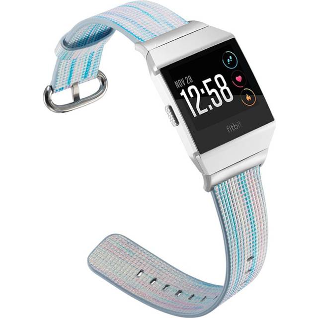 Fitbit Ionic Äkta läder klockband med unik design - Blå